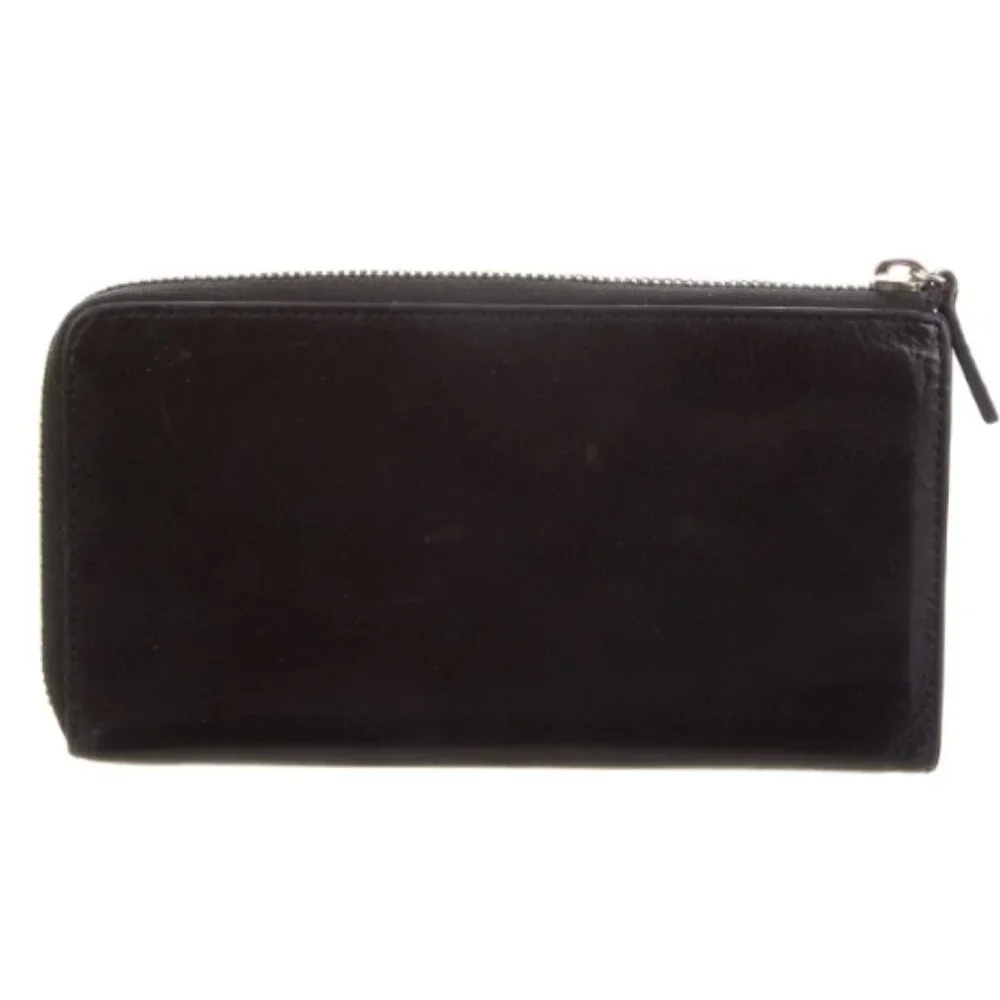 Givenchy Sugar Goatskin Studded Pandora Half Zip Long Wallet Black - Picture 6 of 7